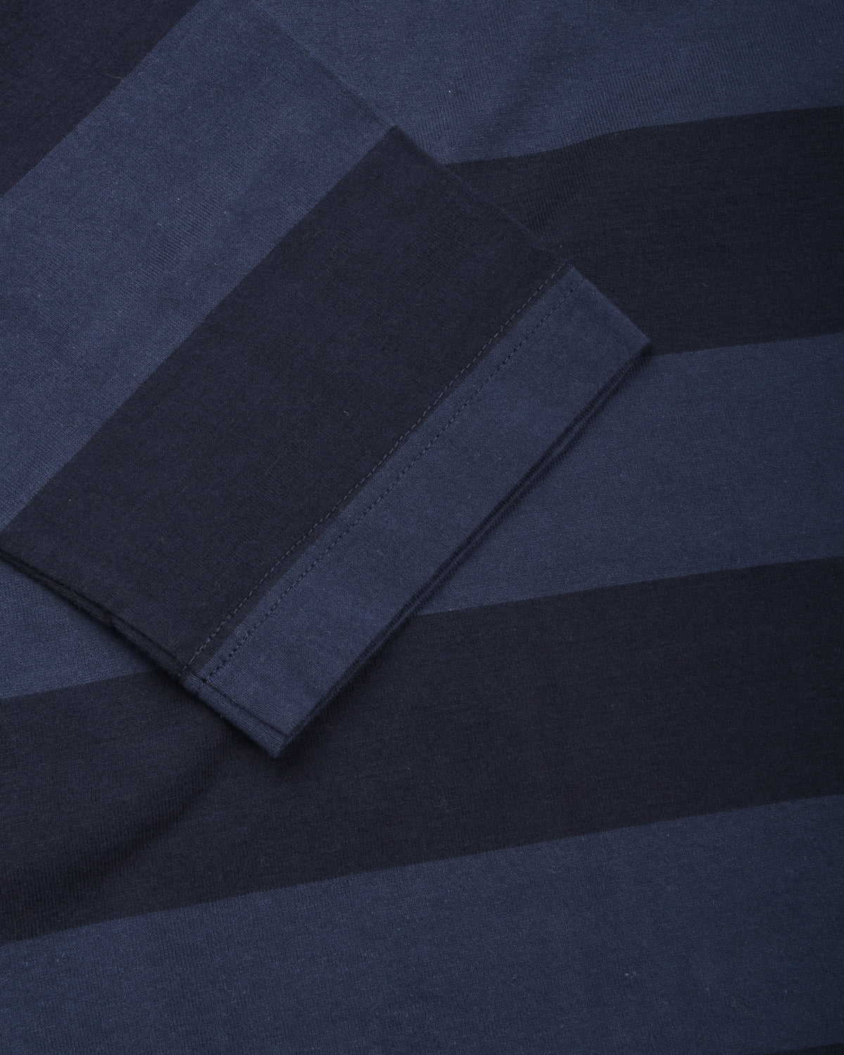 TS(S) WIDE STRIPE GARMENT DYE RUGBY SHIRT - NAVY