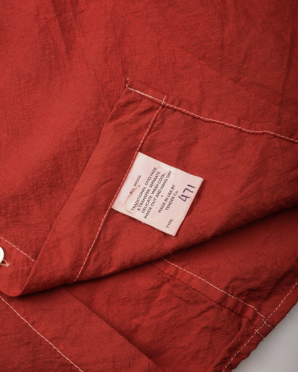 TENDER PLASTRON SHIRT - WOOL CALICO - TURKEY RED