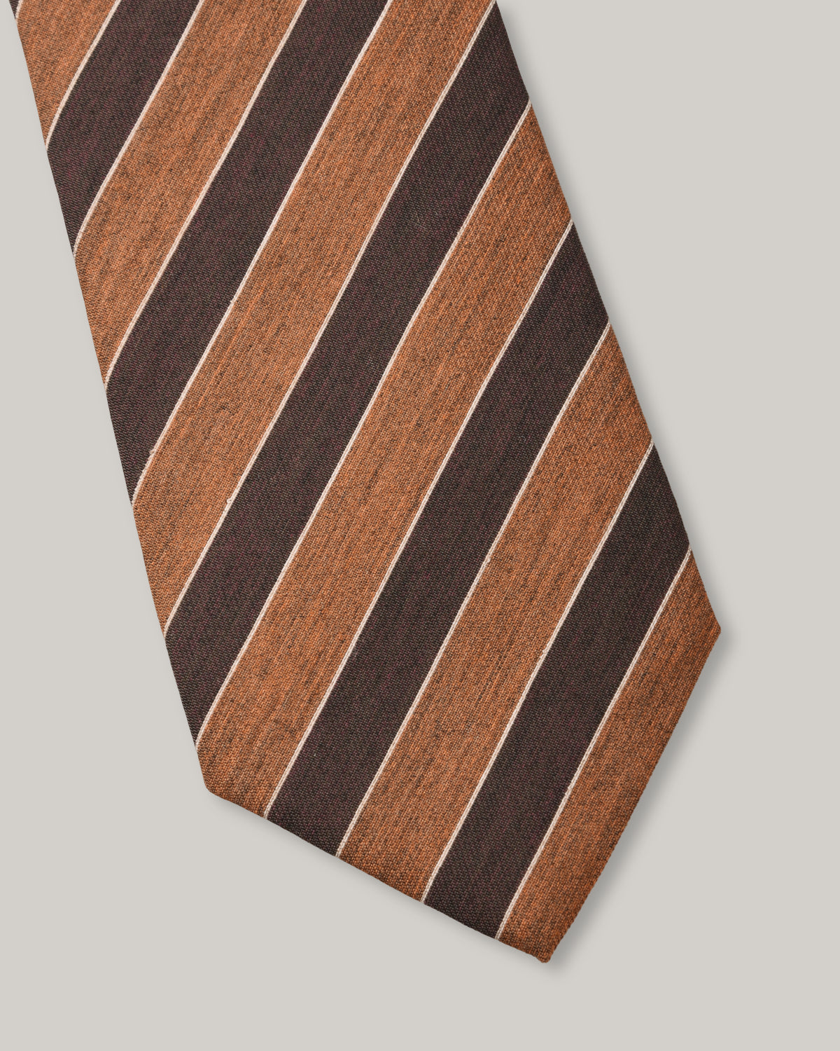 TS(S) BOLD STRIPE NECK TIE - BROWN