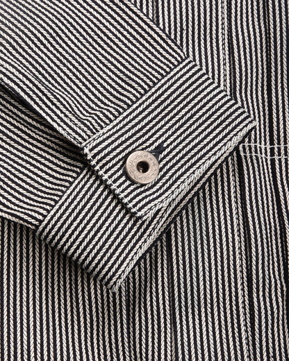BLUE BLANKET JEANS J03 TYPE I JACKET - INDIGO HICKORY STRIPE