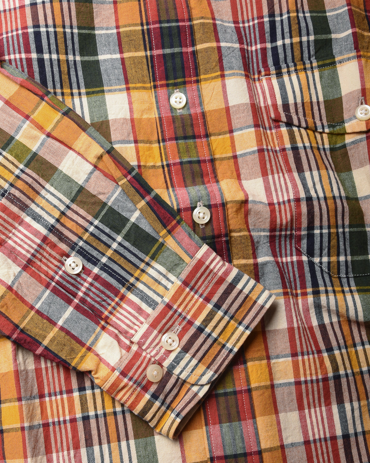 TS(S) INDIAN MADRAS PLAID LONG SHIRT - RED