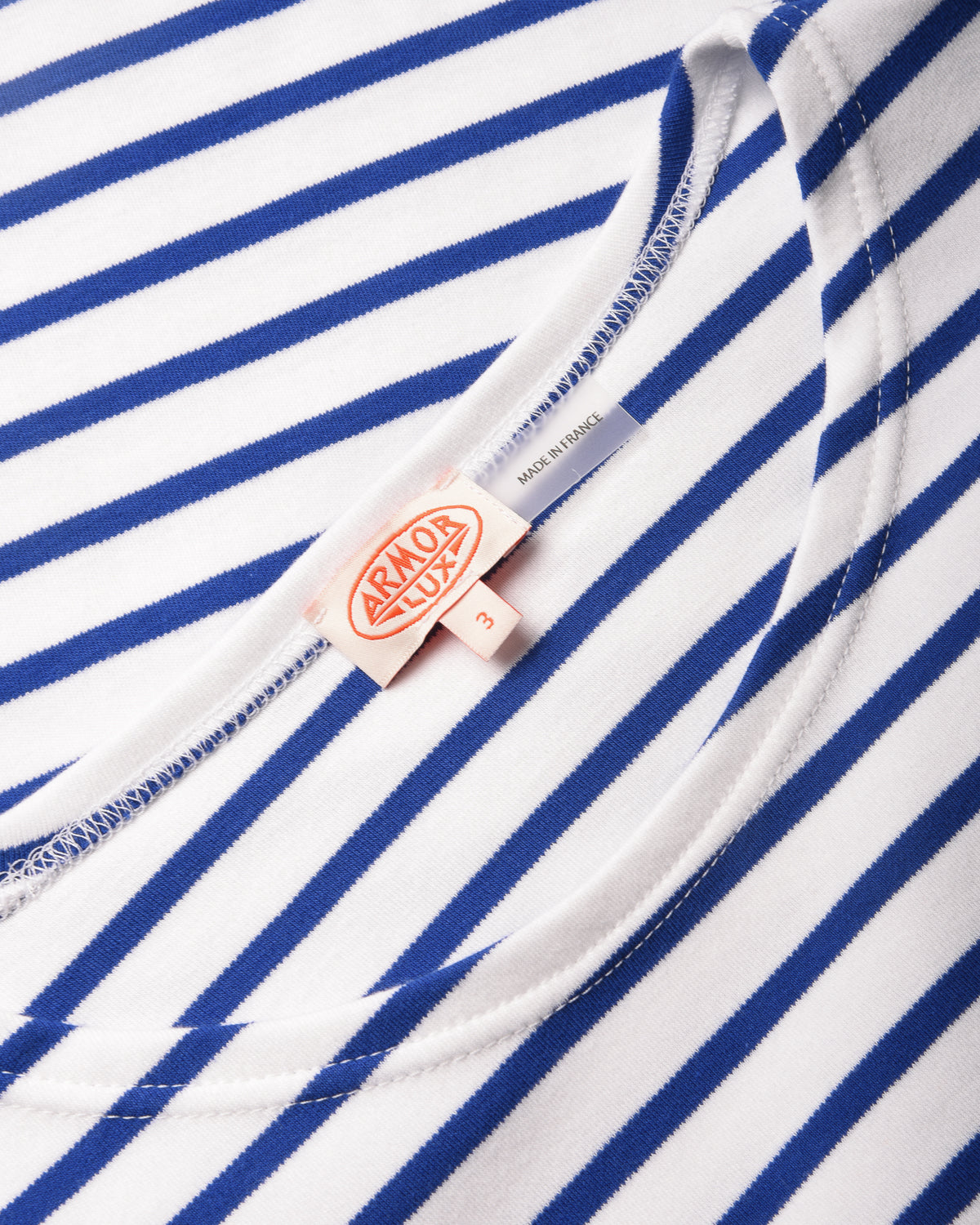 ARMOR LUX LADIES HERITAGE BRETON SHIRT L/S - WHITE/ ETOILE ROYAL BLUE