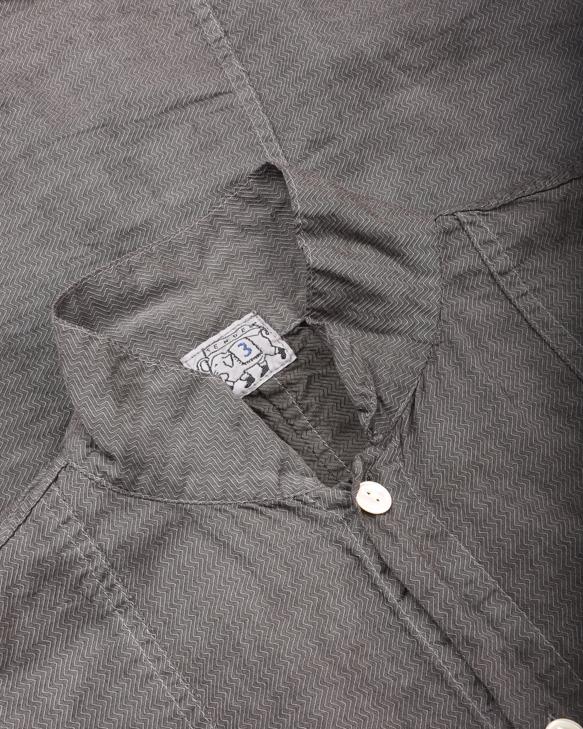 TENDER STOLE POCKET BUTTERLY SHIRT - THUNDERBOLT COTTON CAMBRIC - CHESTNUT