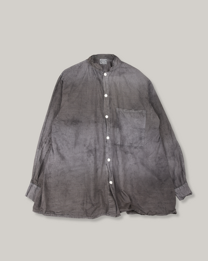 TENDER PLASTRON SHIRT - DOPPLER STRIPE COTTON CAMBRIC - CHESTNUT