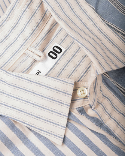 TS(S) COTTON STRIPE BAGGY FIT SHIRT DRESS - BLUE