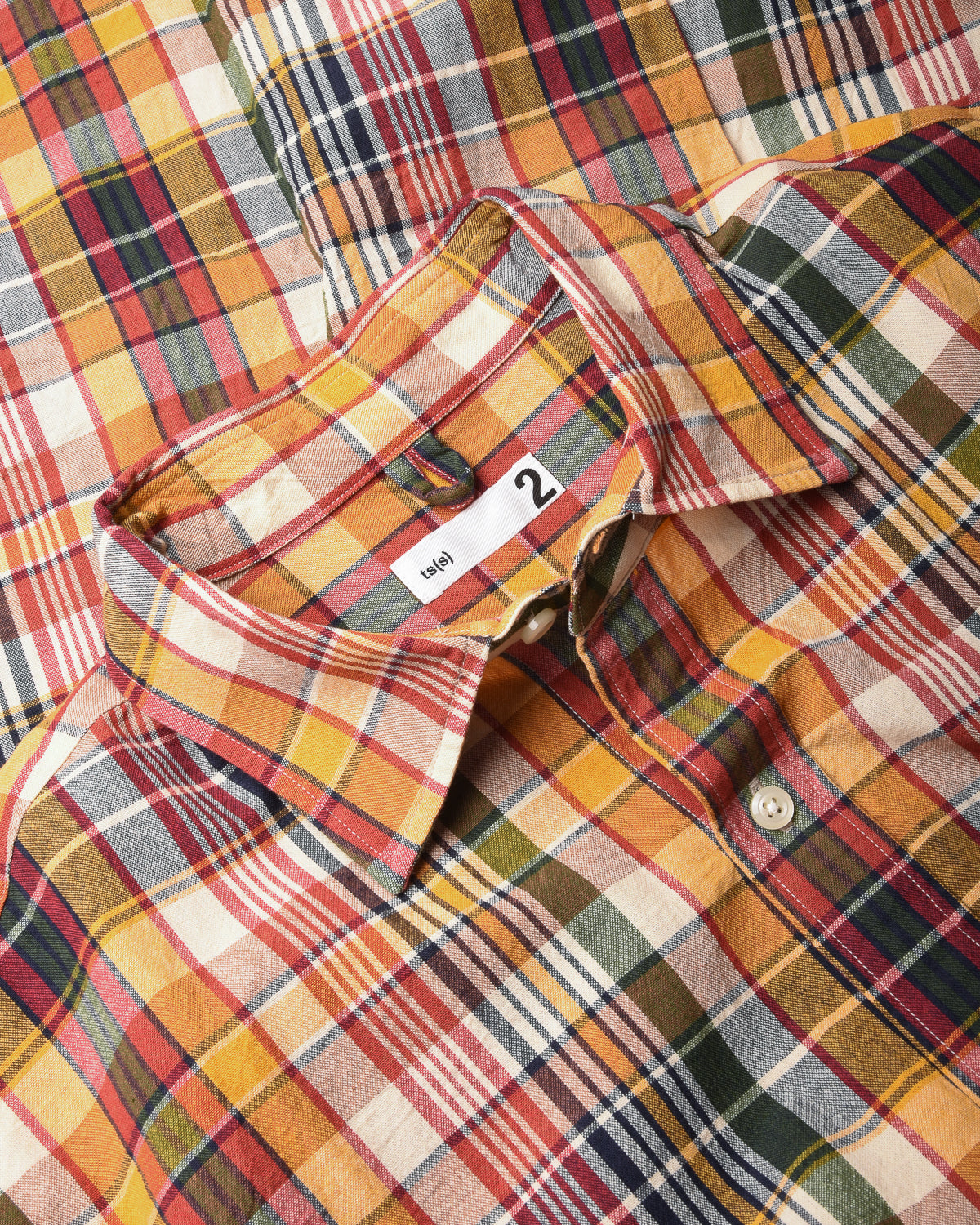 TS(S) INDIAN MADRAS PLAID LONG SHIRT - RED