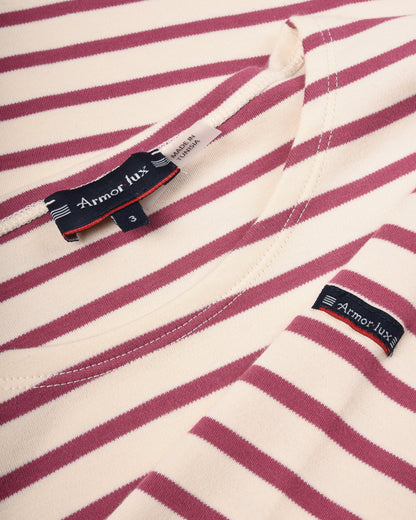ARMOR LUX LADIES 'LESCONIL' BRETON SHIRT L/S - NATURE/ VIOLET QUARTZ