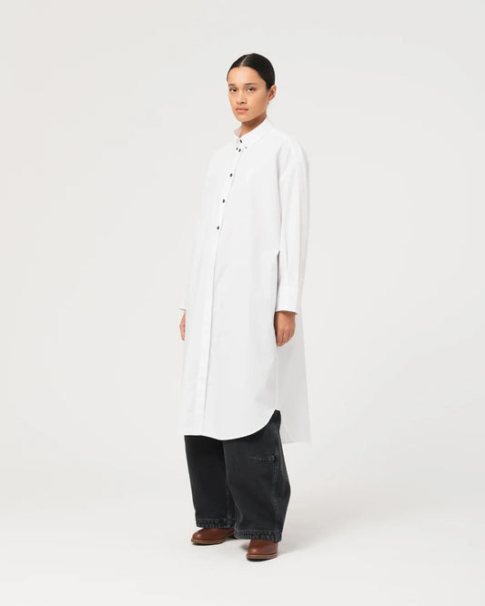 GIRLS OF DUST IMPERIAL SHIRT - PEACH POPLIN - WHITE