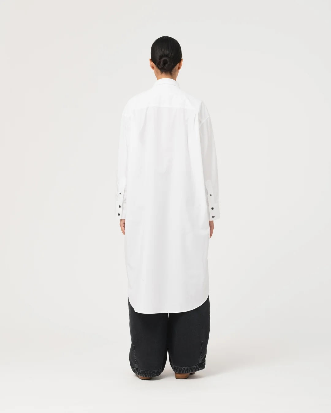 GIRLS OF DUST IMPERIAL SHIRT - PEACH POPLIN - WHITE