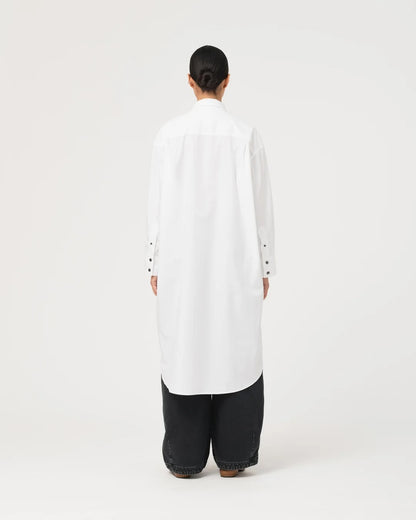 GIRLS OF DUST IMPERIAL SHIRT - PEACH POPLIN - WHITE