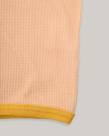 W'MENSWEAR GAS STATION TEE - MUSTARD YELLOW WAFFLE