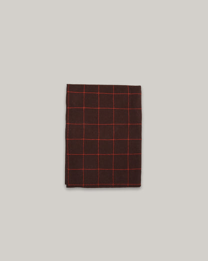 WORK WORKS ZIGZAG EMBROIDERY JERSEY SCARF - BROWN/ ORANGE