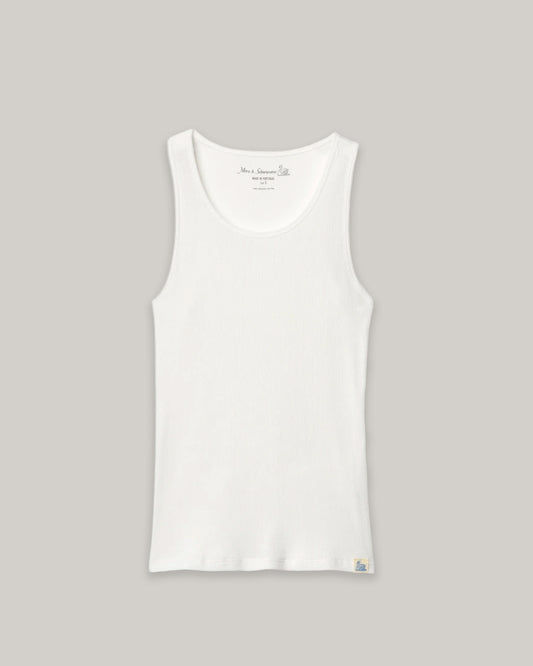 MERZ B. SCHWANEN WOMEN'S FINE RIBBED SINGLET  - WHITE