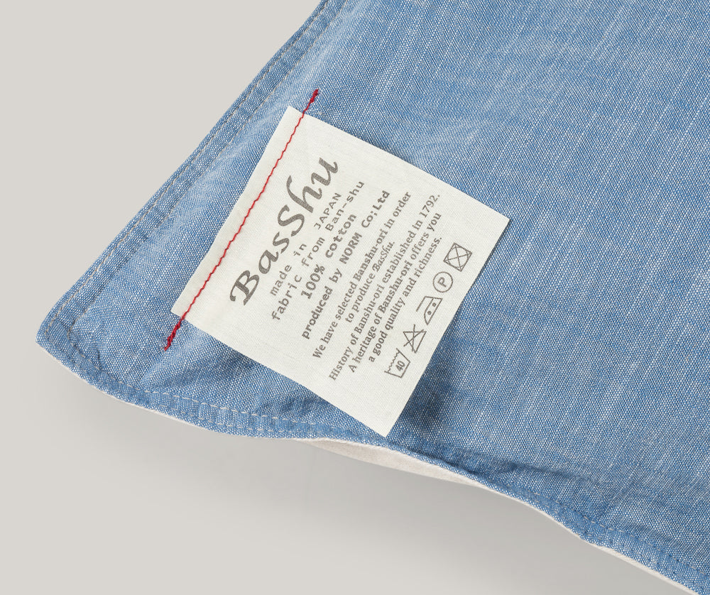 BASSHU CUSHION COVER - BLUE CHAMBRAY