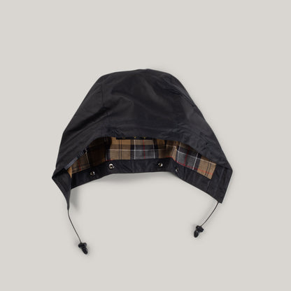 BARBOUR WAXED COTTON HOOD - NAVY