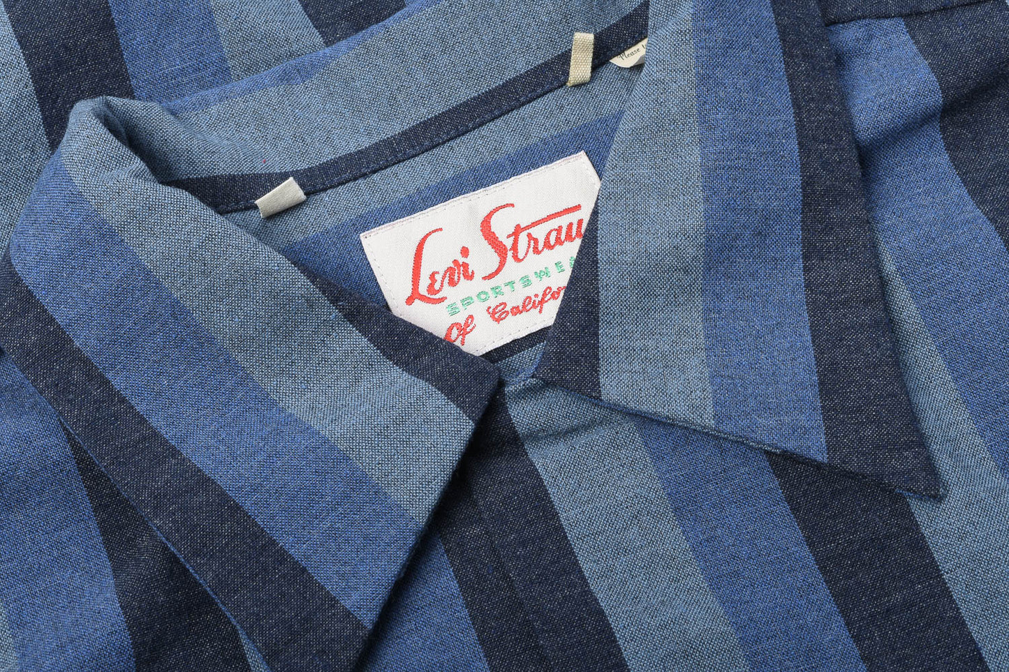 LEVI'S VINTAGE CLOTHING SPORTSWEAR SHIRT - TONAL BLUES PATTERN