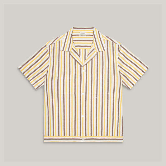 KNICKERBOCKER COTTON & LINEN HIGHWAY SHIRT - WHITE