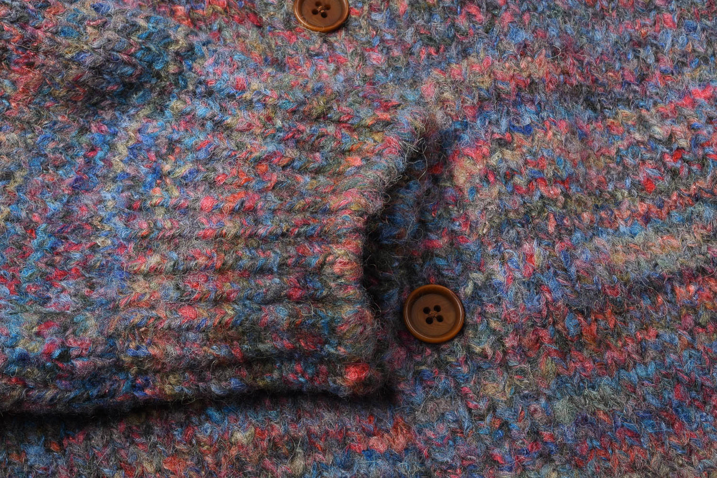 TS(S) HAND DYED YARN MIX COLOR KNIT CARDIGAN - MIX