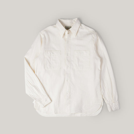 BUZZ RICKSON CHAMBRAY WORK SHIRT - WHITE